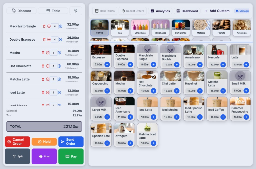 POS System - Order & Transaction Screen